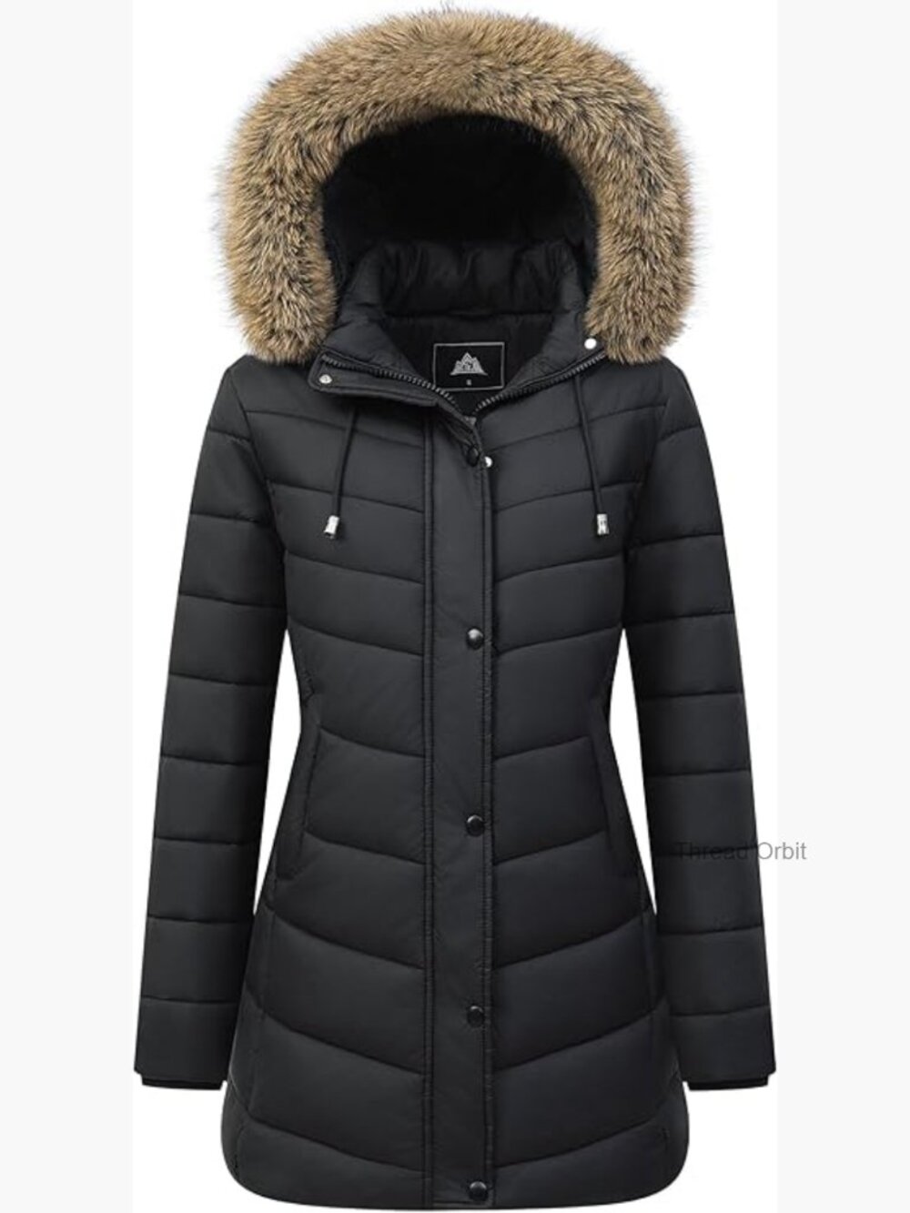 Long Winter Puffer Coat Waterproof Detachable Hooded Parka Fleece Lined